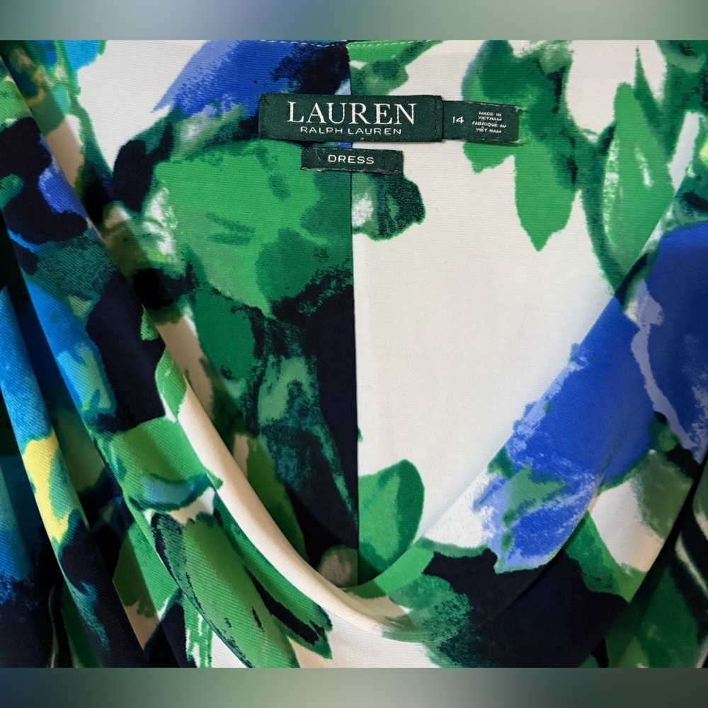 Ralph Lauren Blue and Green Floral Dress - Picture 3 of 5